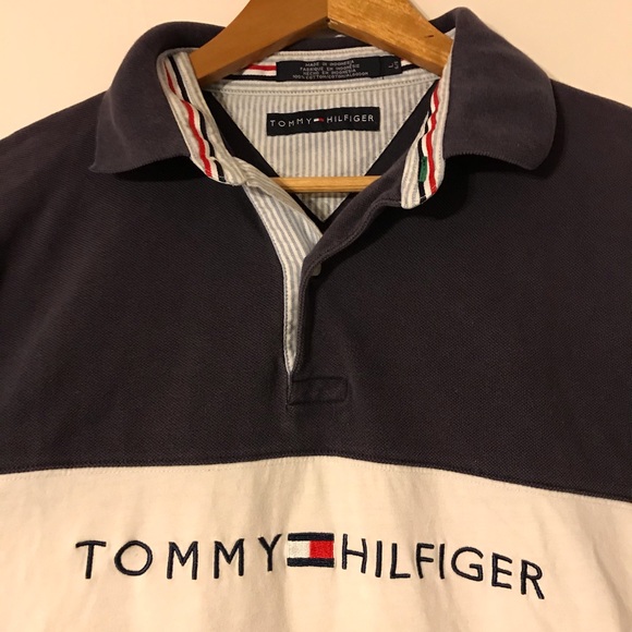 Tommy Hilfiger Spellout Mens Large Polo Shirt - Picture 2 of 4